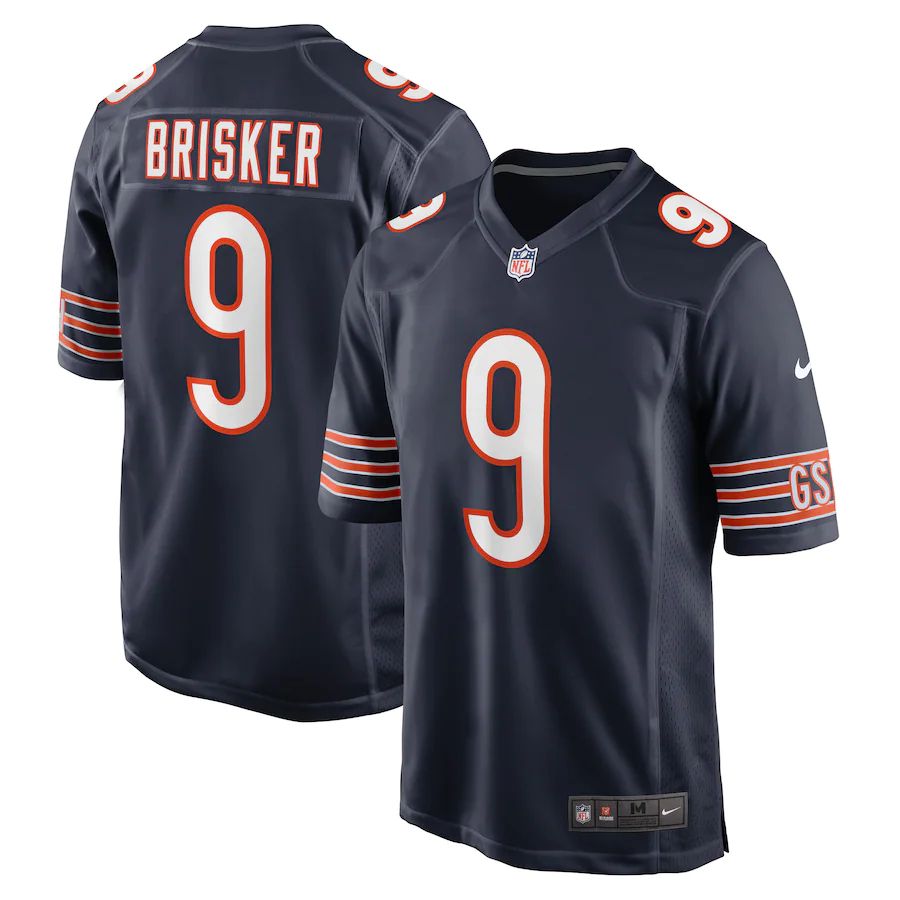 Men Chicago Bears 9 Jaquan Brisker Nike Navy Game Player NFL Jersey